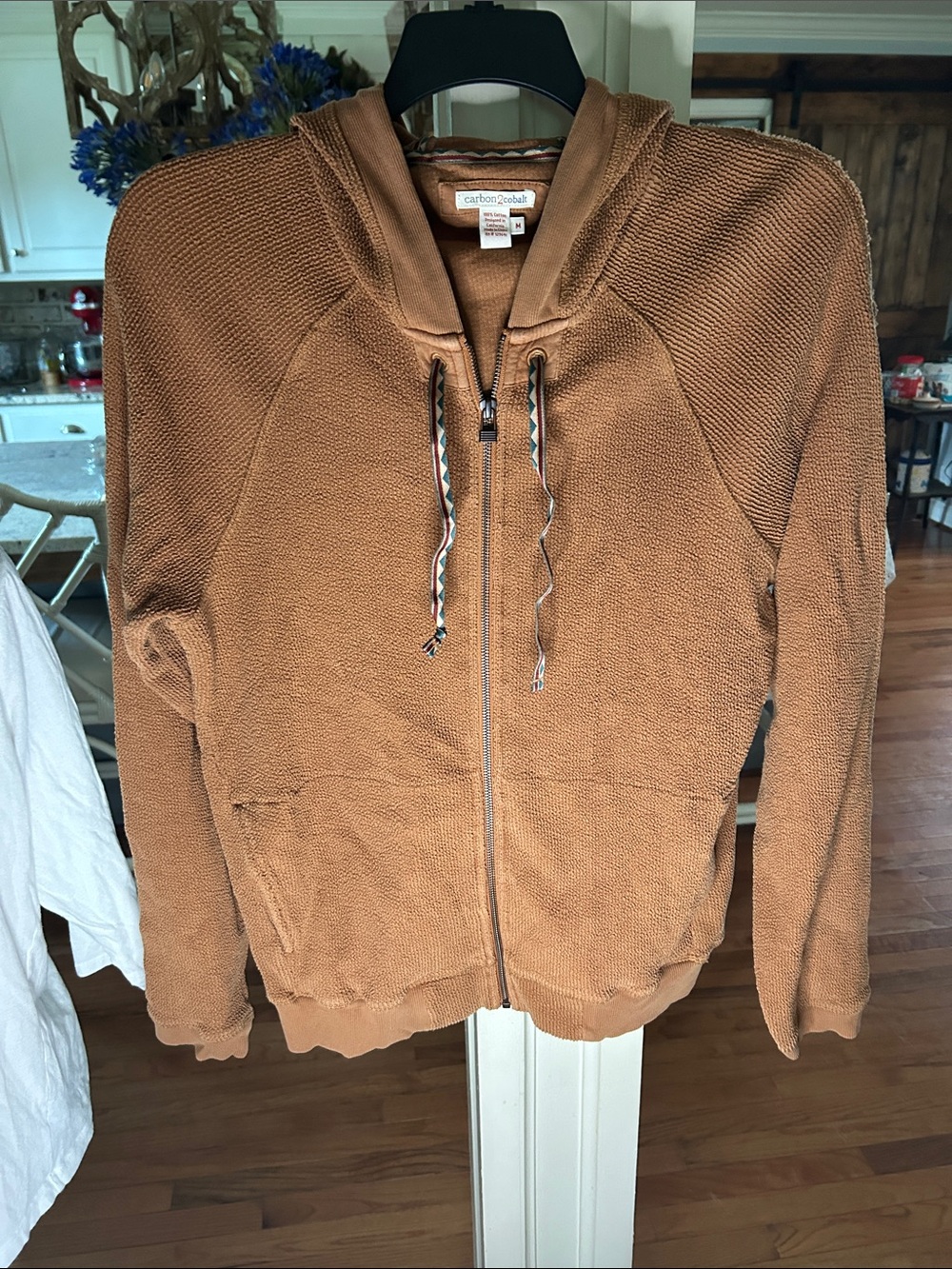 Carbon & Coral Men's Tan Zip-Up Hoodie